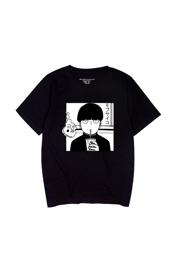 Japanese-style best-selling anime print summer crew neck short-sleeved T-shirt Mob Psycho 100