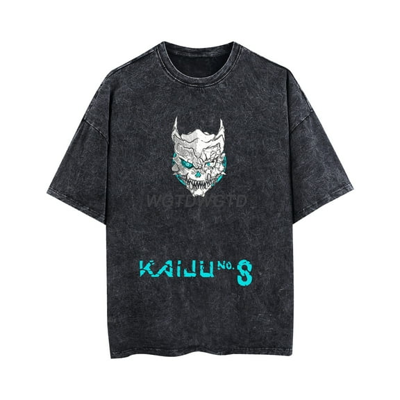Duoxingbao  Kaiju No. 8 Anime Unisex 3D Printed Washed Vintage Cotton Breathable T-shirt Street Style Short Sleeve