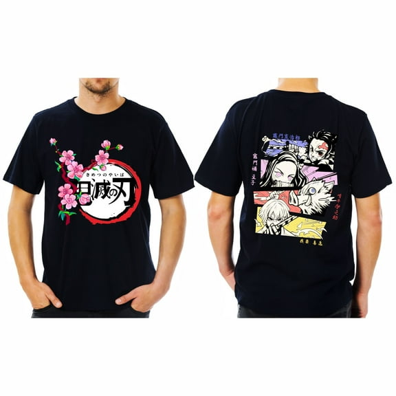 Duoxingbao New Arrival Anime Demon Slayer Loose Casual Print Fashion Men's and Women's Summer Round Neck Short Sleeve T-shirt