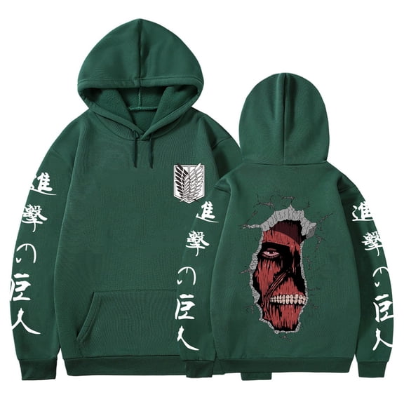 Duoxingbao New Attack on Titan Hoodie Loose Fit Casual Trendy Autumn/Winter Sweatshirt for Men and Women