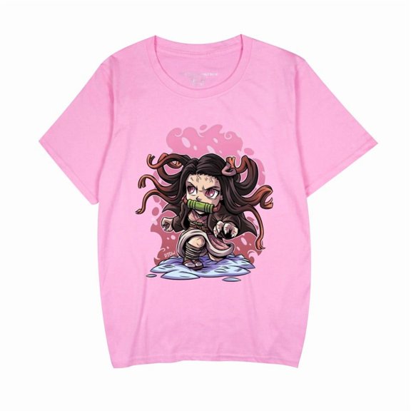 Duoxingbao  New Demon Slayer series printed loose-fitting trendy crew neck short-sleeved T-shirt