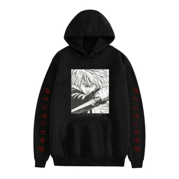 Duoxingbao  New Japanese anime style VINLAND SAGA Thorfinn fleece-lined hoodie for men and women.