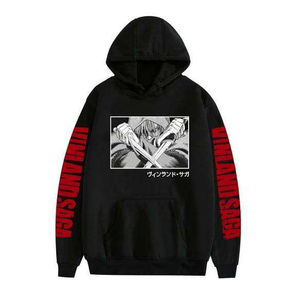 Duoxingbao  New Japanese anime style VINLAND SAGA Thorfinn fleece-lined hoodie for men and women.
