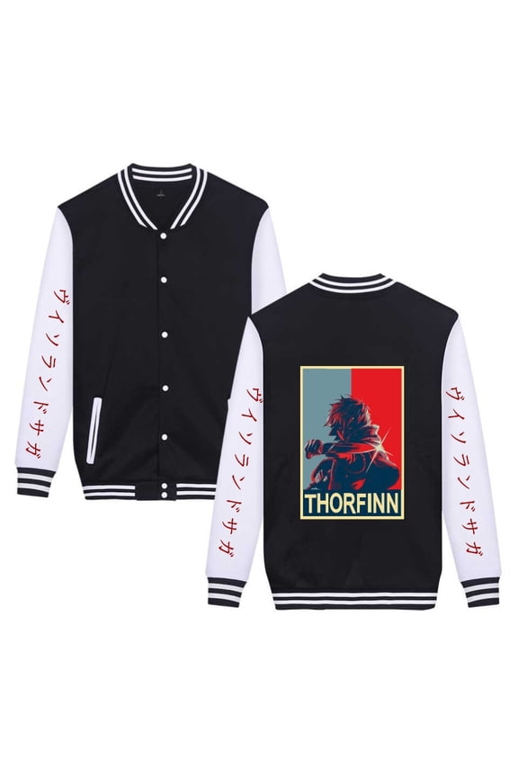 New Japanese anime-style VINLAND SAGA Thorfinn fleece-lined men's and women's baseball jacket.
