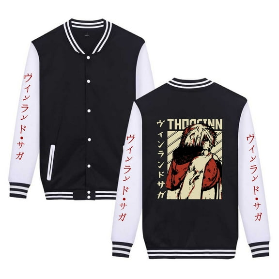 Duoxingbao  New Japanese anime-style VINLAND SAGA Thorfinn fleece-lined men's and women's baseball jacket.