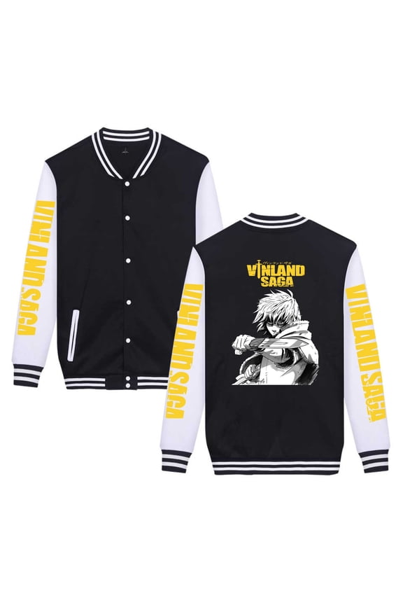 New Japanese anime-style VINLAND SAGA Thorfinn fleece-lined men's and women's baseball jacket.