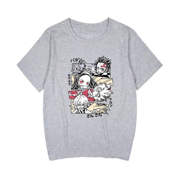 Duoxingbao New cross-border arrival Demon Slayer series printed loose-fitting trendy round neck short-sleeved T-shirt