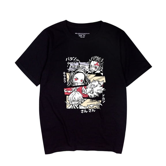 Duoxingbao New cross-border arrival Demon Slayer series printed loose-fitting trendy round neck short-sleeved T-shirt