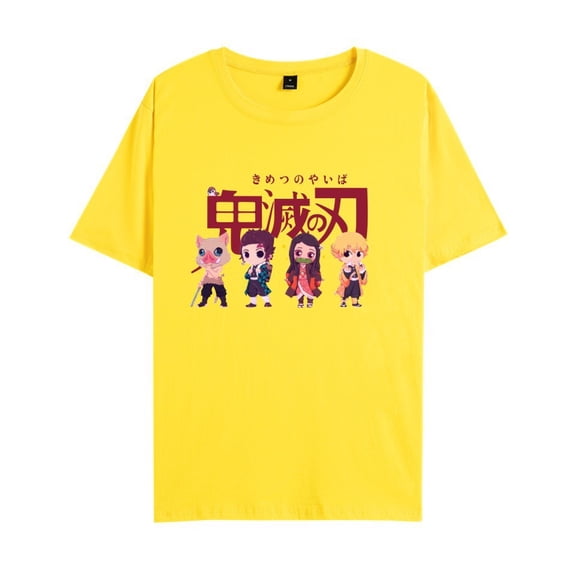 Duoxingbao New cross-border hot-selling Japanese anime Demon Slayer printed fashion couple short-sleeved T-shirt