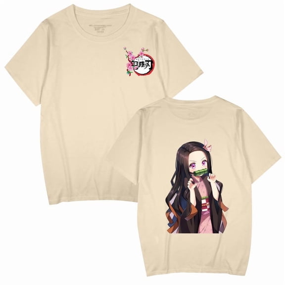 Duoxingbao New cross-border hot-selling Japanese anime Demon Slayer printed fashion couple short-sleeved T-shirt