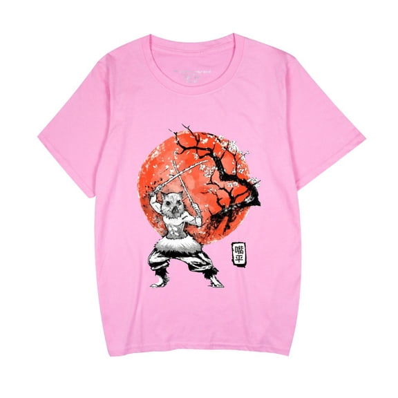 Duoxingbao New cross-border style Demon Slayer anime-inspired round neck short-sleeved T-shirt for summer.