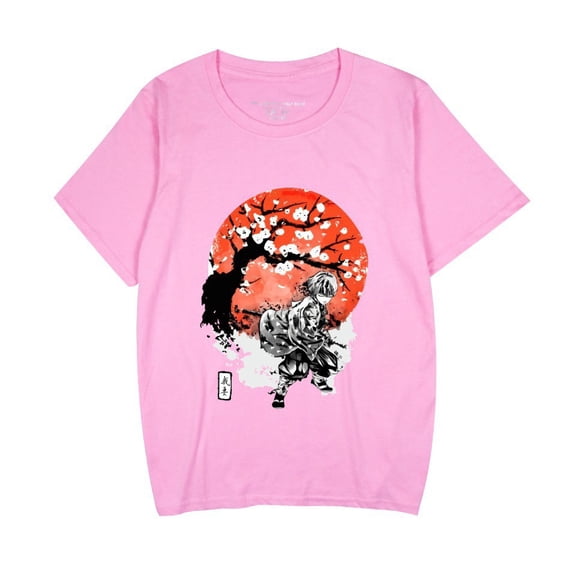 Duoxingbao New cross-border style Demon Slayer anime-inspired round neck short-sleeved T-shirt for summer.