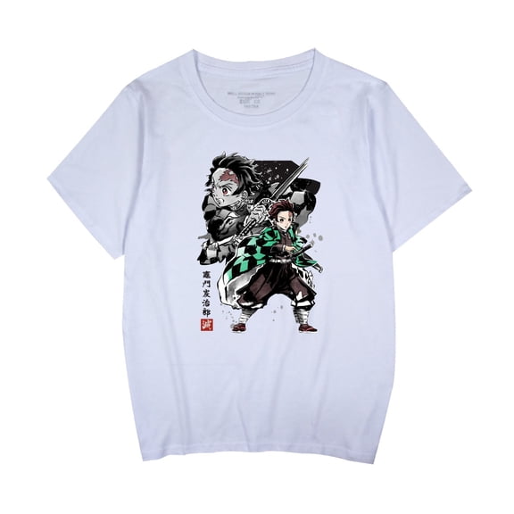 Duoxingbao New cross-border style Demon Slayer anime-inspired round neck short-sleeved T-shirt for summer.