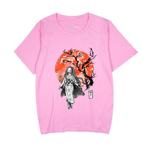 Duoxingbao  New cross-border style Demon Slayer anime-inspired round neck short-sleeved T-shirt for summer.