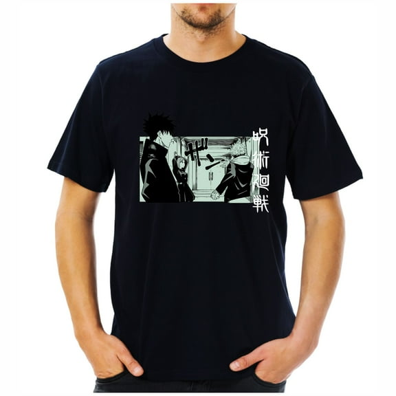 Duoxingbao  New foreign trade Japanese anime Jujutsu Kaisen pattern printed casual round neck top summer short-sleeved T-shirt