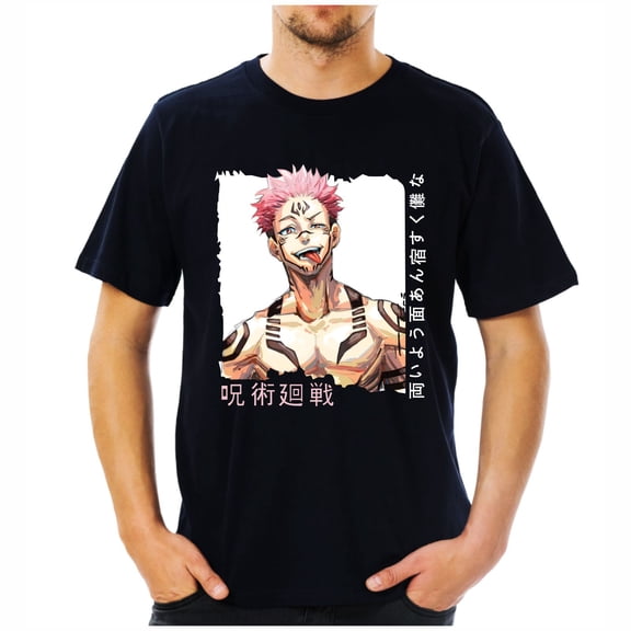 Duoxingbao  New foreign trade Japanese anime Jujutsu Kaisen pattern printed casual round neck top summer short-sleeved T-shirt