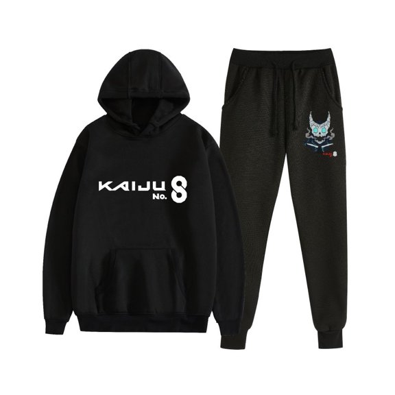 Duoxingbao  Popular anime-themed Kaiju No. 8 Monster 8 cross-border casual men's and women's hooded sweatshirt set.