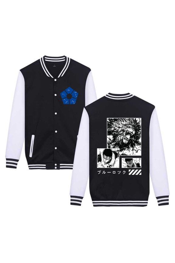Spring and Autumn Hoodie Jacket BLUE LOCK Blue Prison Print Men's and Women's Baseball Jacket