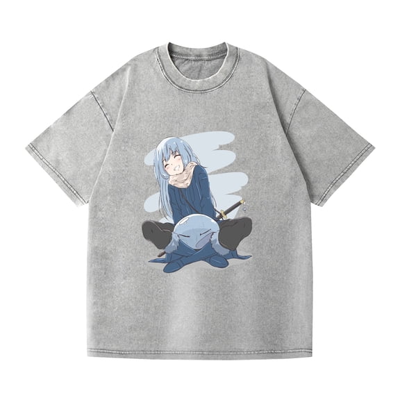 Duoxingbao  That Time I Got Reincarnated as a Slime Short-sleeved Cotton Summer Vintage Washed T-shirt