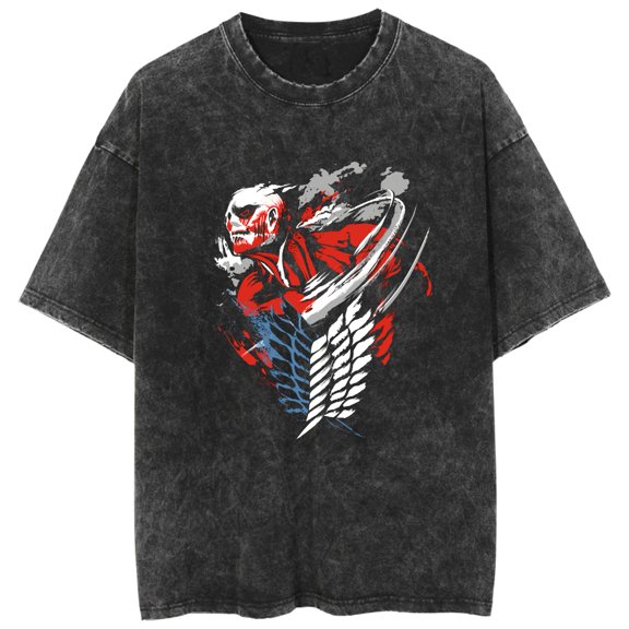 Duoxingbao Washable couple short-sleeved anime/manga style Attack on Titan T-shirt