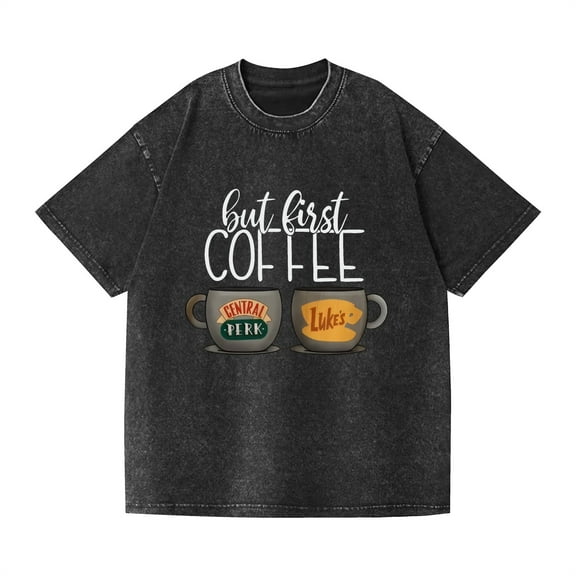 Duoxingbao  Washed Couple Short Sleeve T-Shirt Anime Gilmore Girls Distressed Style Cross-border Export