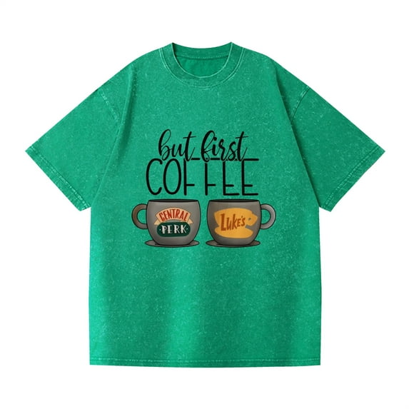 Duoxingbao Washed Couple Short Sleeve T-Shirt Anime Gilmore Girls Distressed Style Cross-border Export
