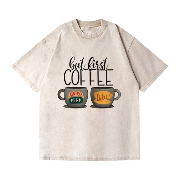 Duoxingbao  Washed Couple Short Sleeve T-Shirt Anime Gilmore Girls Distressed Style Cross-border Export