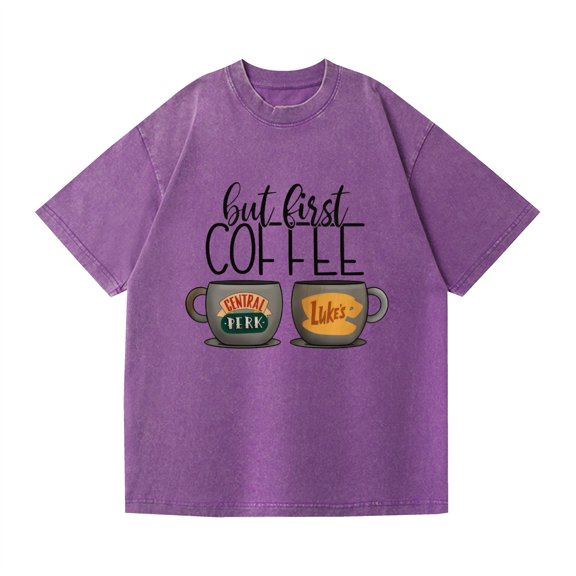 Duoxingbao Washed Couple Short Sleeve T-Shirt Anime Gilmore Girls Distressed Style Cross-border Export