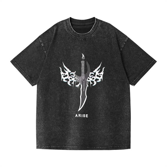 Duoxingbao Washed Couple Short Sleeve T-shirt Anime Solo Leveling I Upgrade Alone Cross-border Source Export