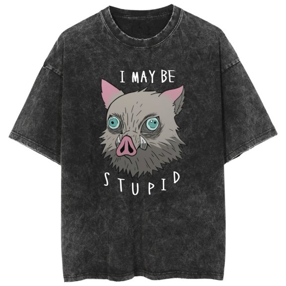 Duoxingbao Washed T-shirt Demon Slayer anime new Harajuku loose retro unisex couple style