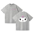 thumbnail image 1 of Duoxingbao  Washed couple short-sleeved T-shirt Sanrio Kuromi cross-border supply export old style, 1 of 7