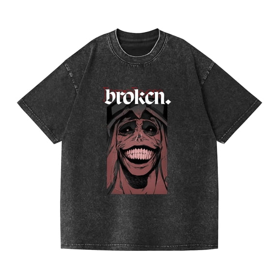 Duoxingbao Washed couple short-sleeved T-shirt anime Solo Leveling I upgrade alone cross-border supply export