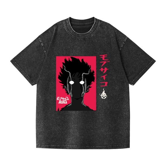 Duoxingbao  Washed couple short-sleeved passerby super power 100Mob Psycho 100 Japanese anime ainime cross-border supply export