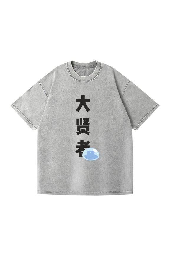 Washed vintage T-shirt About That Time I Got Reincarnated as a Slime short-sleeved anime-themed loose summer casual top