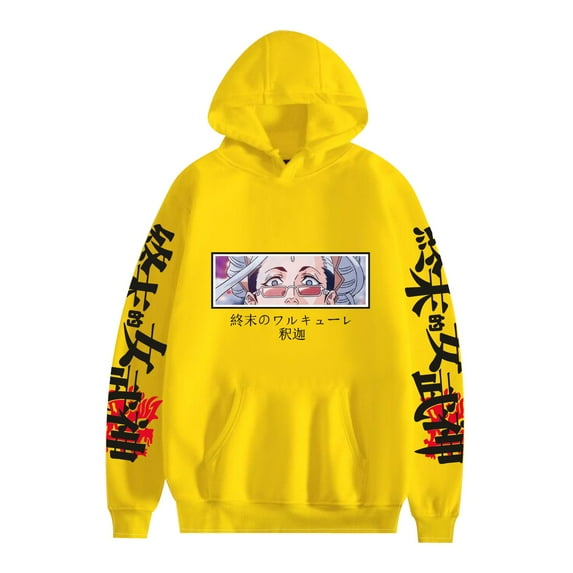 Duoxingbao ecordofRagnarok The Last Valkyrie Sweatshirt Men's and Women's Street Fashion Plus Velvet Pullover Hooded Long Sleeve Shirt