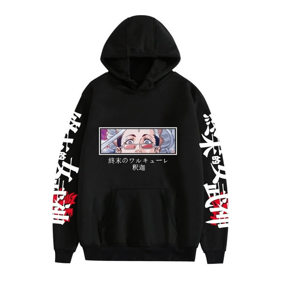 Duoxingbao  ecordofRagnarok The Last Valkyrie Sweatshirt Men's and Women's Street Fashion Plus Velvet Pullover Hooded Long Sleeve Shirt