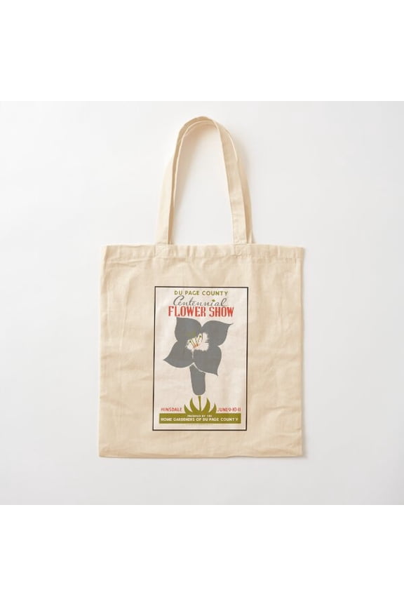 Dupage County Centennial Flower Show Canvas Tote Bags, Reusable Shopping Bag