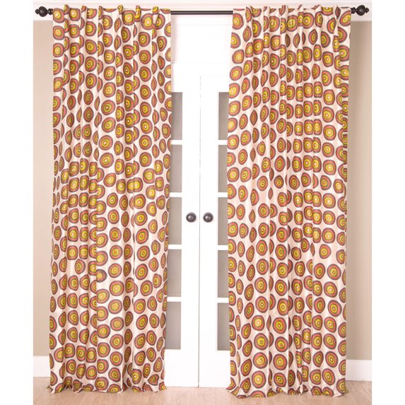 Dupioni Silk Circles Print Curtain