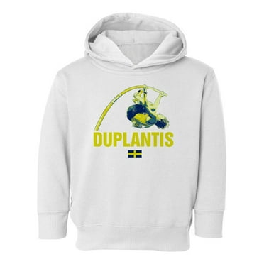 Duplantis Sweden Pole Vault Champion Athlete Toddler Hooded Sweatshirt (White, 2T)