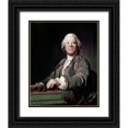 thumbnail image 1 of Duplessis, Joseph Siffred 20x24 Black Ornate Wood Framed with Double Matting Museum Art Print Titled - Gluck at The Spinet, 1 of 4