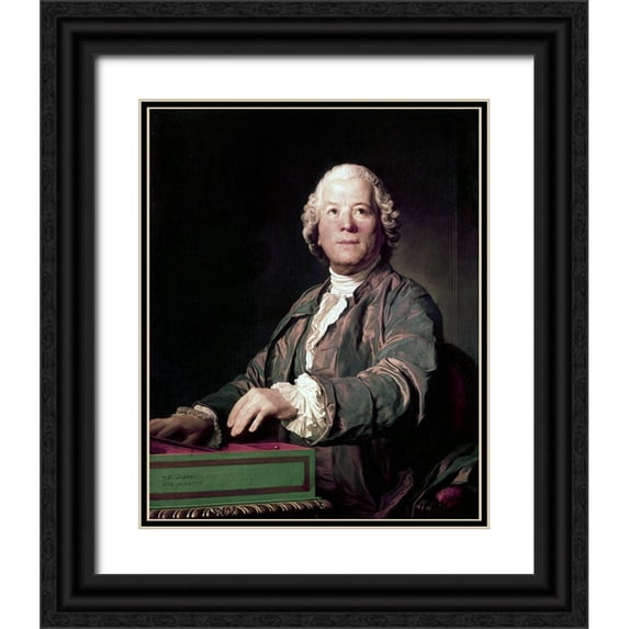 Duplessis, Joseph Siffred 20x24 Black Ornate Wood Framed with Double Matting Museum Art Print Titled - Gluck at The Spinet