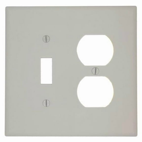 Duplex Device Combination Wallplate, Light Almond