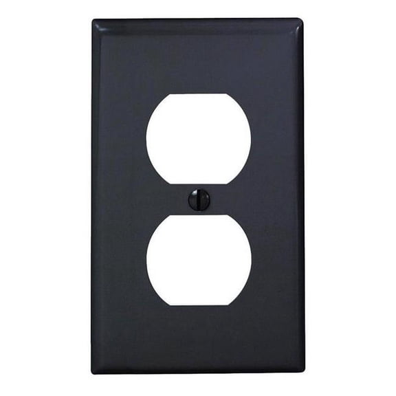 Duplex Device Receptacle Wallplate Device Mount, Black