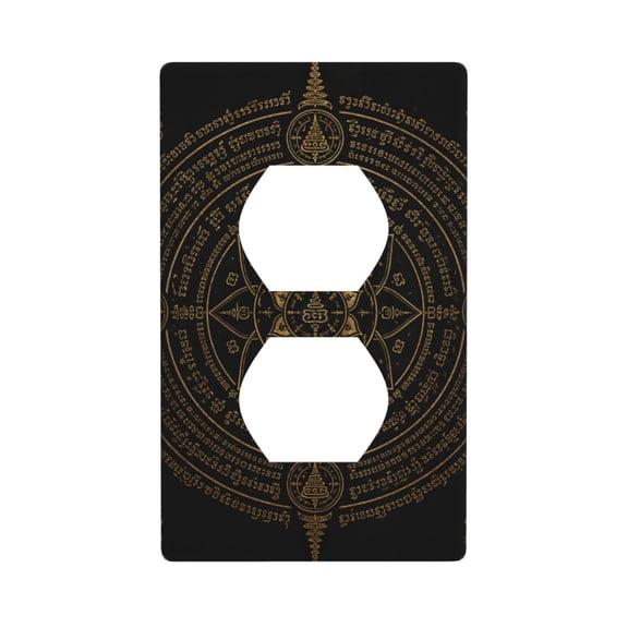Duplex Light Switch Wall Plate 1-Gang Single Decorative Receptacle Outlet Covers - Intricate Thai Sacred Symbol Series