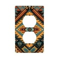 thumbnail image 1 of Duplex Light Switch Wall Plate 1-Gang Single Decorative Receptacle Outlet Covers - Southwest Tribal Indian Geometric, 1 of 5