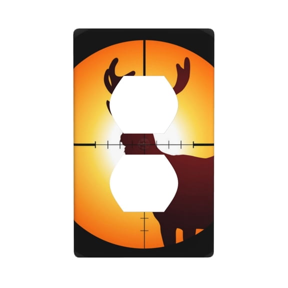 Duplex Light Switch Wall Plate 1-Gang Single Decorative Receptacle Outlet Covers - Target Deer Elk Hunting