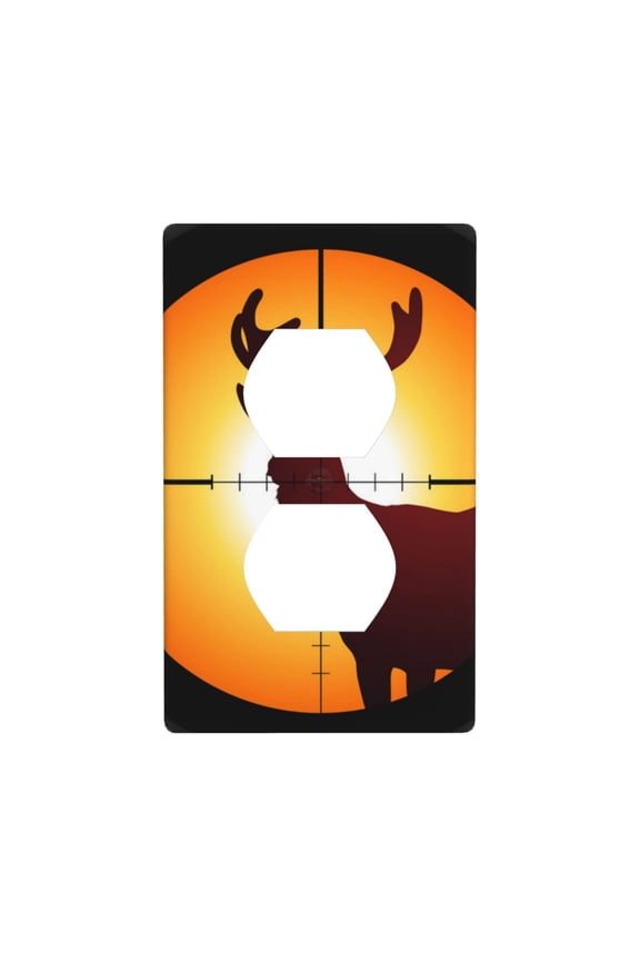Duplex Light Switch Wall Plate 1-Gang Single Decorative Receptacle Outlet Covers - Target Deer Elk Hunting