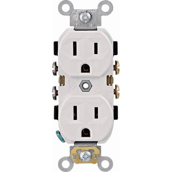 Leviton Duplex Receptacle UL Listed for US Residential Electrical Code Compliance, Drop-in NEC-Standard Wiring