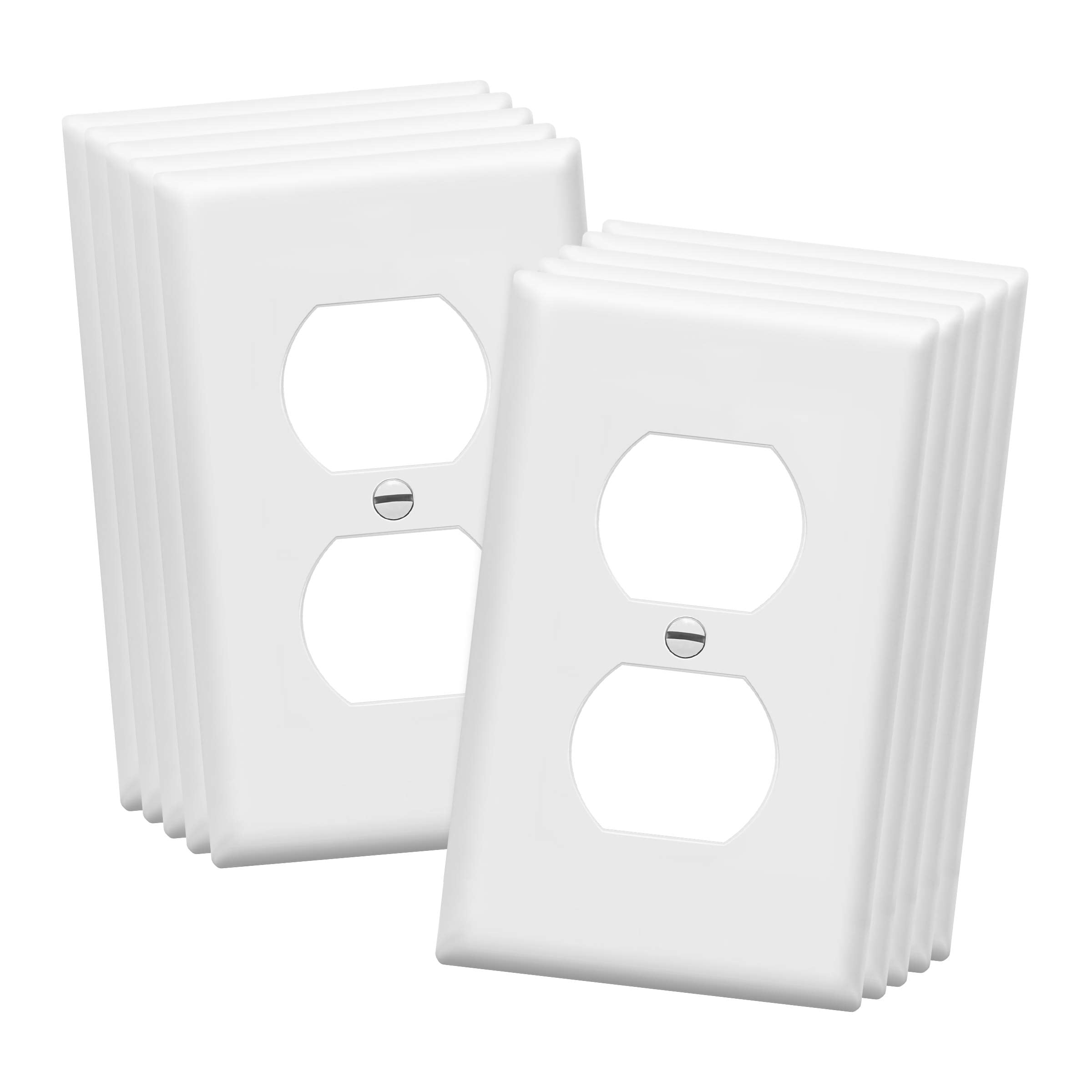 Duplex Wall Plates Kit, Electrical Outlet Covers, Standard Size 1-Gang  4.50 x 2.76, Unbreakable Polycarbonate Thermoplastic, Electric Receptacle