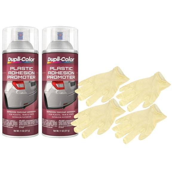 Dupli-Color Adhesion Promoter Clear Primer (11 oz) Bundle with Latex Gloves (6 Items)